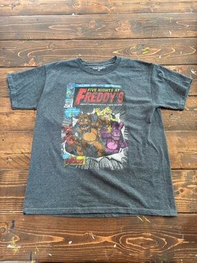 **FIVE NIGHTS AT FREDDY’S** Kids Graphic Tee - Charcoal VINTAGE MEDIUM M